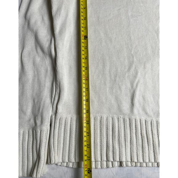 Tommy Jeans Tommy Hilfiger Size Large Pullover Cream Women's Turtleneck Sweater - Picture 4 of 8